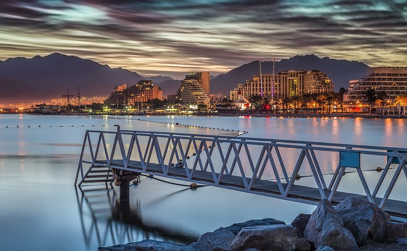 Eilat at dawn&nbsp;-&nbsp;���, �����, ���, ����, �����, ���� ����,&nbsp;Eilat dawn central beach red sea hotel tourism vacation.&nbsp;����� ��&nbsp;���� �������. ������: NIKON D800