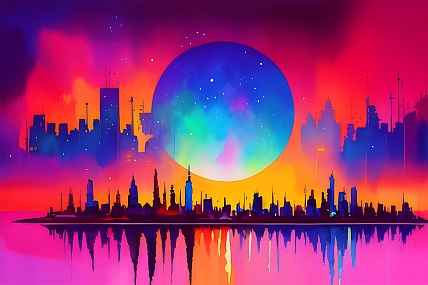 צלליות וצבעים על העיר