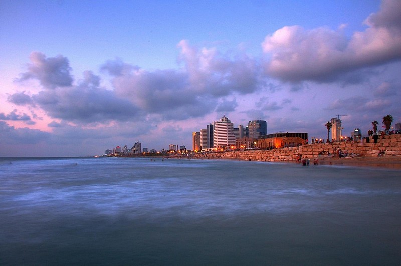 חופי ת"א בשקיעה