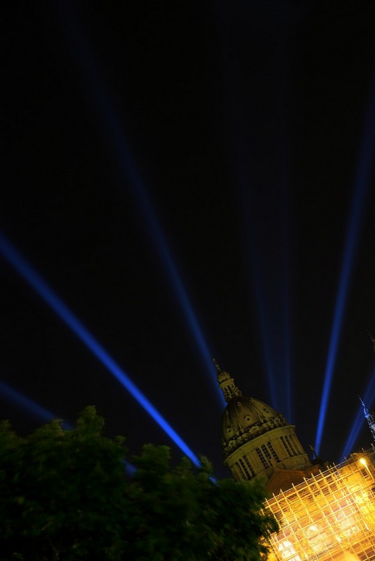 Colored beams of light