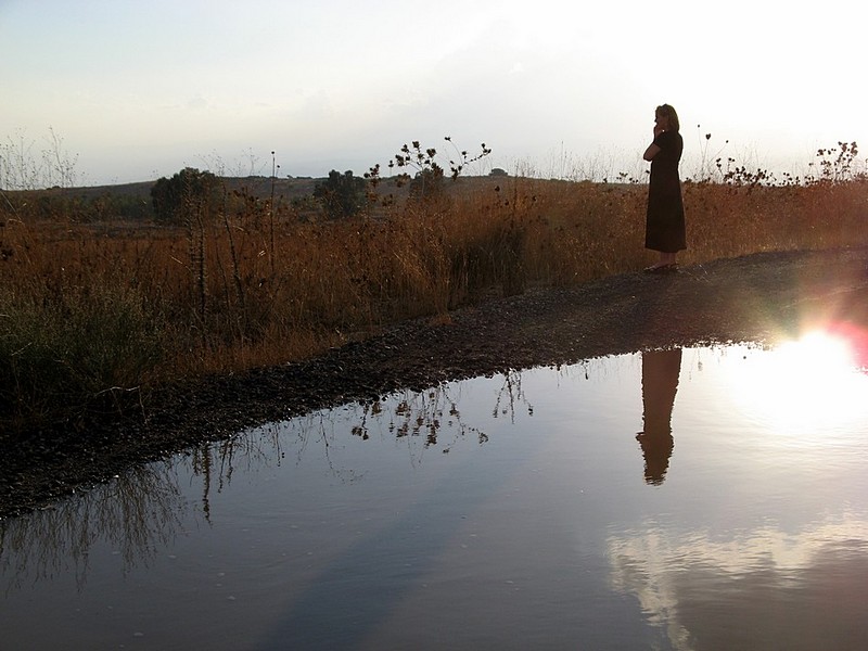 אשה בגולן-השתקפות